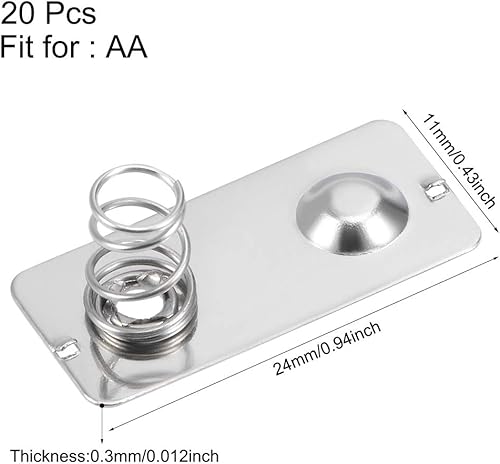 Miniatura 2 de uxcell Placa de niquelado de contacto con resorte de conversión positiva a negativa, 20 unidades, 0.945 in x 0.433 in
