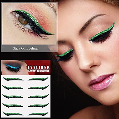 Chentian 2023 Stick On Eyeliner, Stick On Eyeliner Strips, Stick On Glitter Eyeliner, Stick On Eyeliner Glitter (12 Pairs-F) #TOP1
