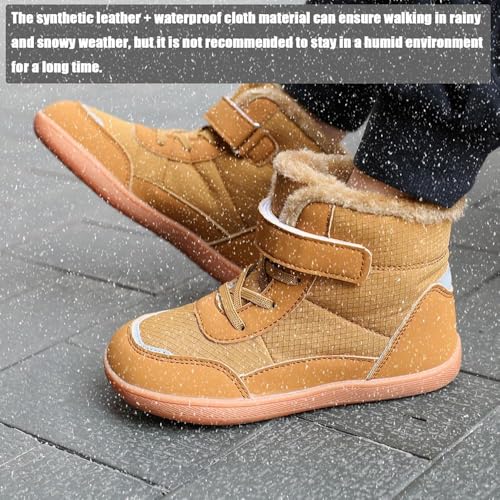 Barefoot Shoes for Children Winter Waterproof, Warm, Non-slip, Wide-toe, Snow Boots, Winter Hiking Shoes for Boys and Girls2