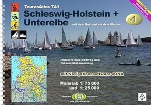 TourenAtlas TA1 Schleswig-Holstein-Unterelbe: Wassersport- und Radwanderatlas (TourenAtlas Wasserwandern)