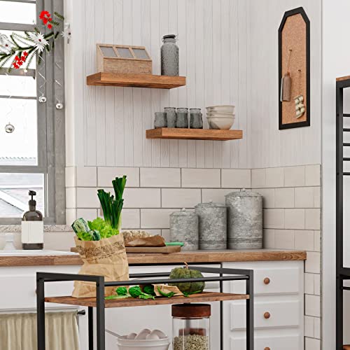 HOOBRO Wandregal, Schweberegal 2er-Set, stabile Wandboards, 40 x 20 x 3,8 cm Hängeregale, mit unsichtbaren Halterungen, für Bad… – Ansicht 6