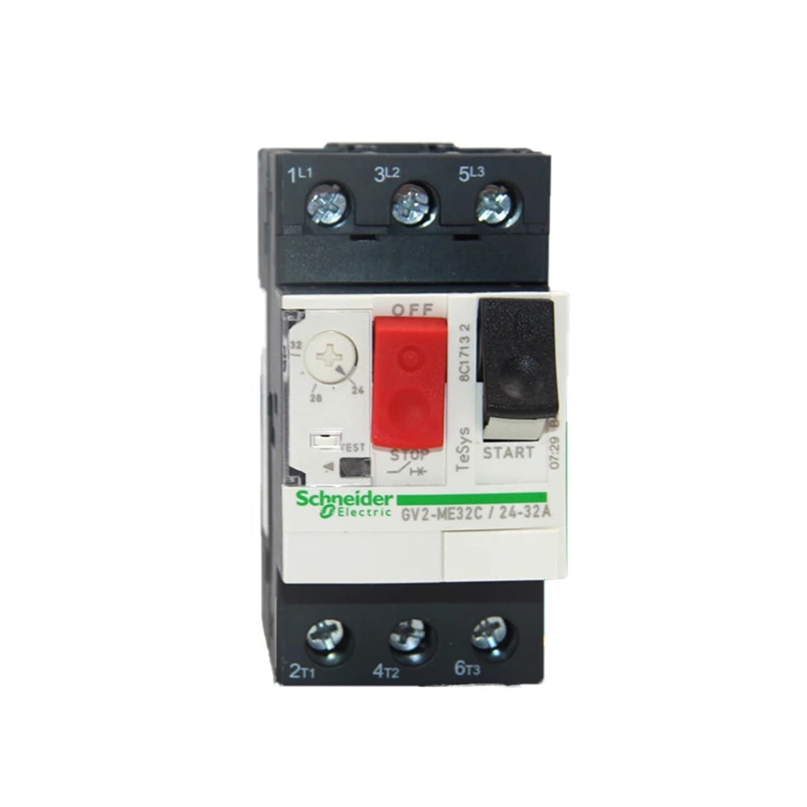 GVBAEPIEO Thermal-Magnetic Motor Circuit Breaker 24-32A Electromagnetic Tripping Current 416A 690VAC GV2ME32