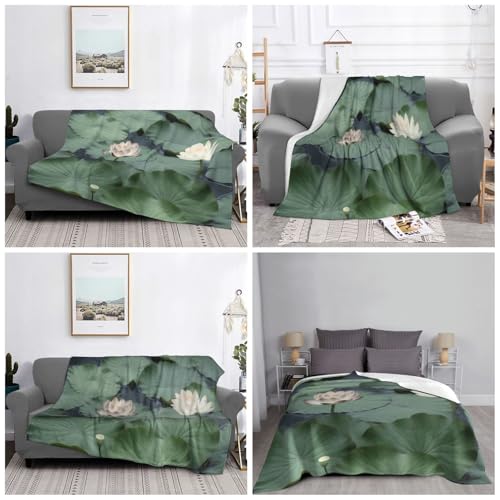 Couverture légère flanelle pelucheuse imprimée lys noirs pour lit