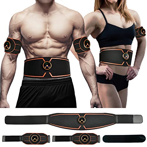 Ems Muscle Stimulator, Abs Stimulator,Ab Machine Muscle Toner,Abdominal Training Belt Workout Portable Fitness Equipment Office Home For Abdominal Arm & Leg 8 Modes 19 Intensity Levels No Gel Pad #TOP3