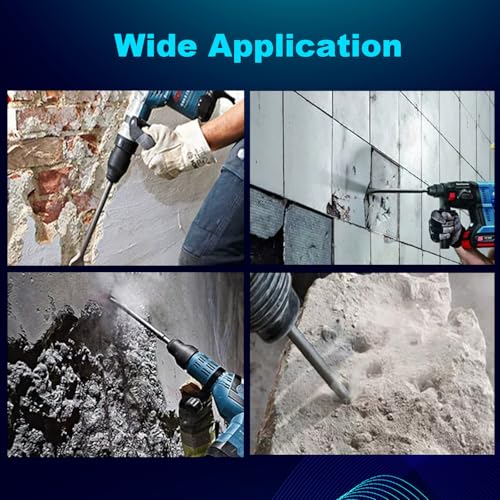 Image of Pneumatic Chisel 3 /8 inch x 18 inch Point Tip Round Taper Punch and Air Cold Chisel, 0.401 Inch Shank Air Tool Suitable for Air Hammer, Cr-Mo Alloy Steel