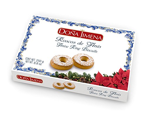 Doña Jimena | Anise Rings Biscuits Doña Jimena 250g | Typische Weihnachtssüßigkeit | Kringel von höchster Qualität | Packung mit traditionell hergestellten Anis-Kringeln | Mandel Cover