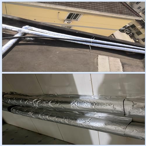 Isolante autoadesivo per tubi in schiuma di alluminio, diametro interno 16-114 mm, 34 mm x 20 mm x 95 cm, per protezione invernale dal gelo di rubinetti, scaldabagni e tubi esterni.