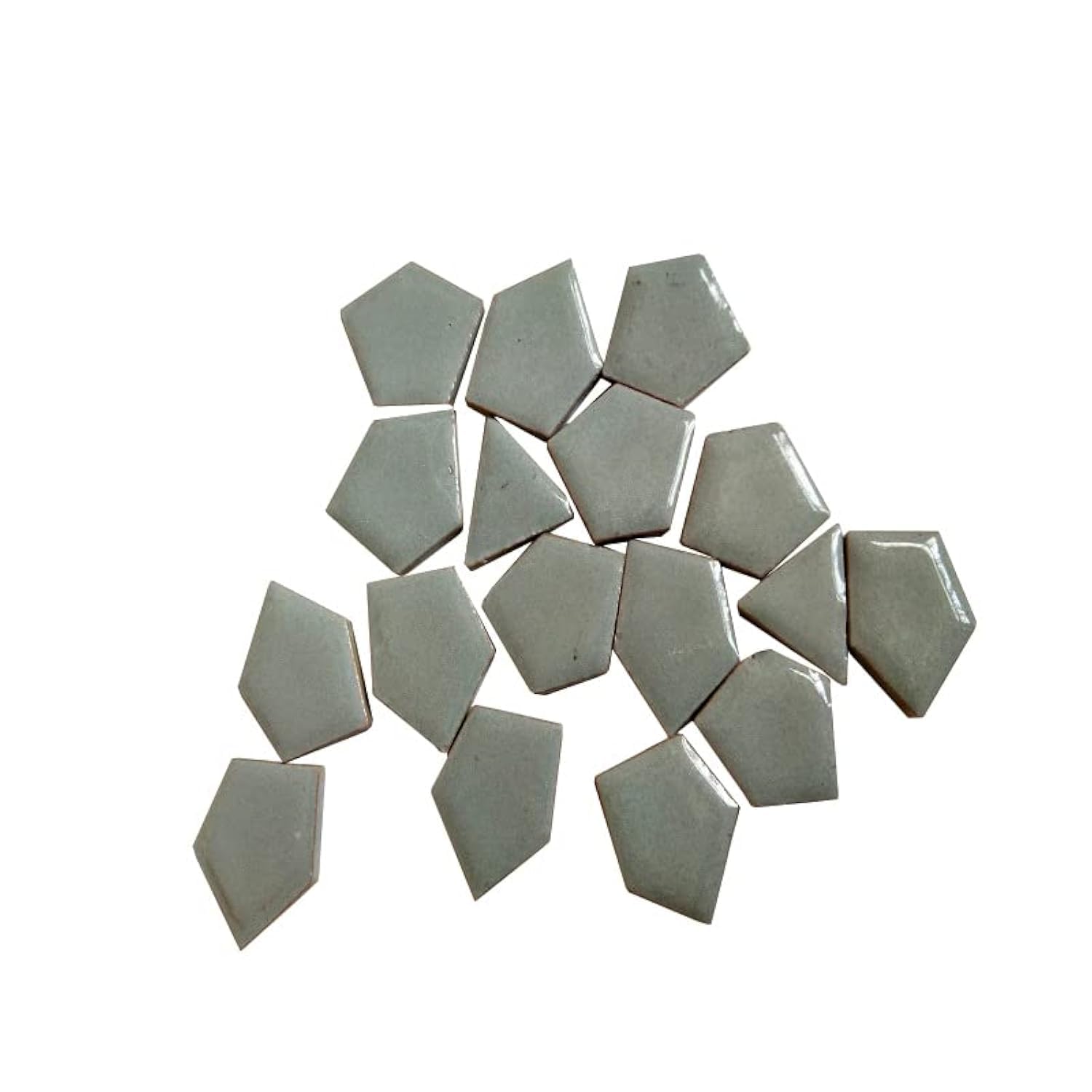 Grey Ceramic Tiles Mosaic Tiles for Crafts, Colorful Large Sizes Shape Mosaic Art Making Supplies for Bathroom Flower Pot Outdoor Tables Coasters - 200g