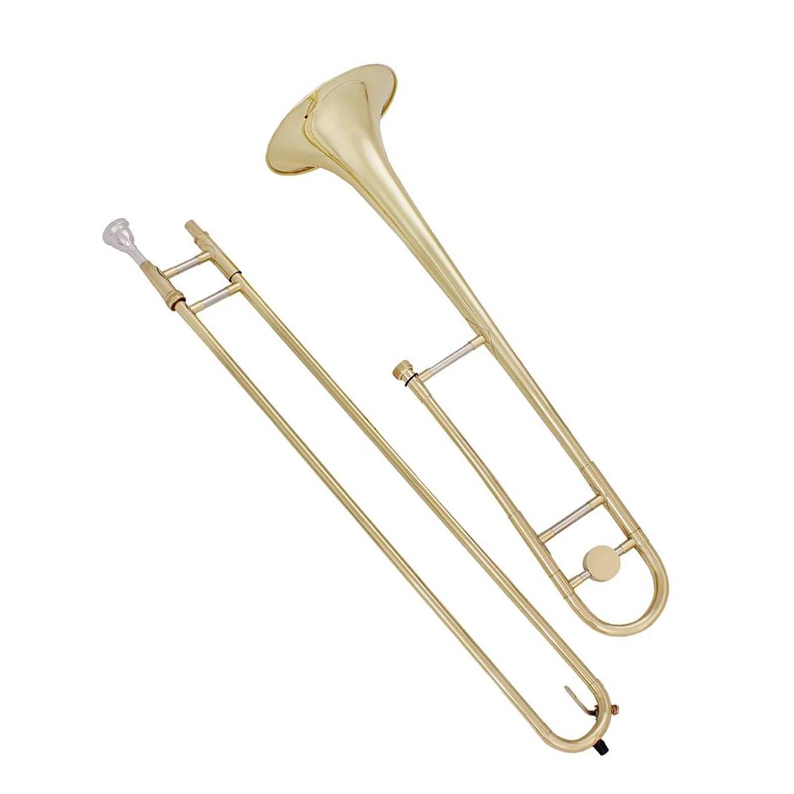 Trombone Professionnel Bb Alto Laqué Or Trombone Plat En Laiton Avec Boîte En Tissu Pièces D'instruments De Musique