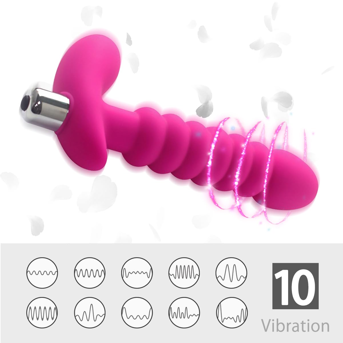 Masturbatori, vibratori, massaggiatori, massaggiatori wireless in silicone, plug anali (rosa)