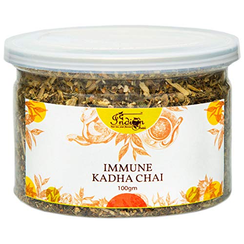 Image of The Indian Chai - ImmunE Kadha Herbal Blend 100g | 14 Ayurvedic Herbs | NO TEA LEAVES ADDED | Caffeine-Free Kadha Infusion for Daily Wellness