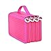 Produktbild Yosoo Oxford Mehrschicht Stiftemappe für 72 Buntstifte make-up Pinsel Tasche Pencil Organizer Pen Tasche stationäre Stiftetasche mit großer Kapazität (Rose rot)