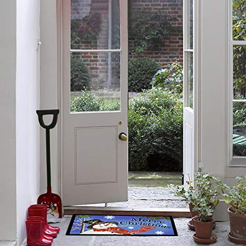 Rubber Welcome Door Mat, Decorative Indoor Outdoor Christmas Doormat Non Slip Front Door Mat, Easy To Clean Low Profile Mat For Entry Patio Garage High Traffic Areas, 17.3" X 29" (Christmas Doormat) #TOP4