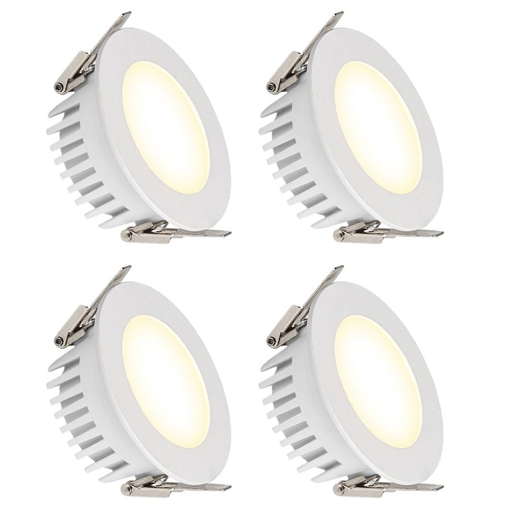 Confezione da 4 faretti LED da Incasso 7W/10W/12W, Luce Doccia Impermeabile IP65, Corpo Sottile in Alluminio, Luce da soffitto CRI 90 per Bagno, Camera da Letto, corridoio, apparec