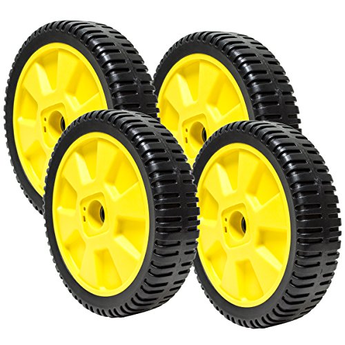4PK Lawn Mower Wheels Compatible with John Deere 12SB, 14SB, 14SE, 14PB, JE75