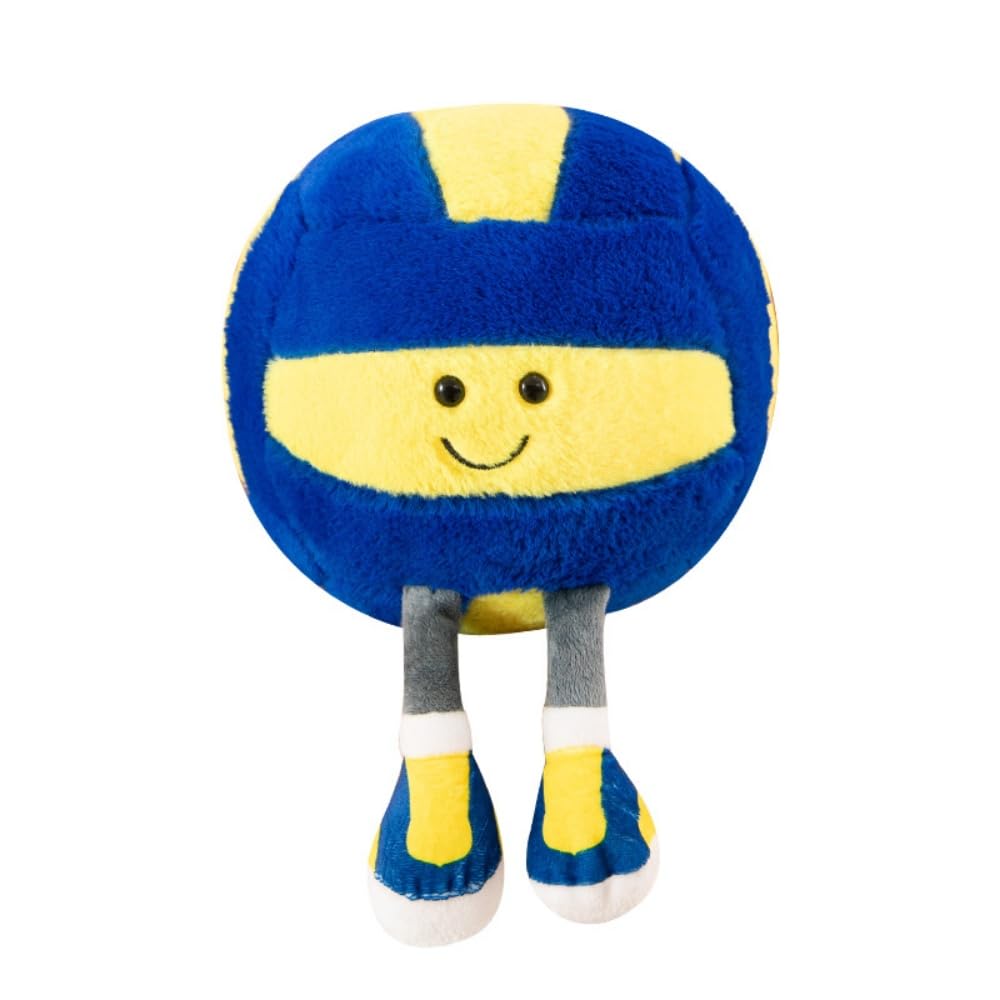 Xshelley12.6inch Volleyball Plush Toy,Soft Stuffed Volleyball Plushie Pillow Furry Playable Hugging Sport Plush Pillow,Room Sofa Bed Decor,Children's
