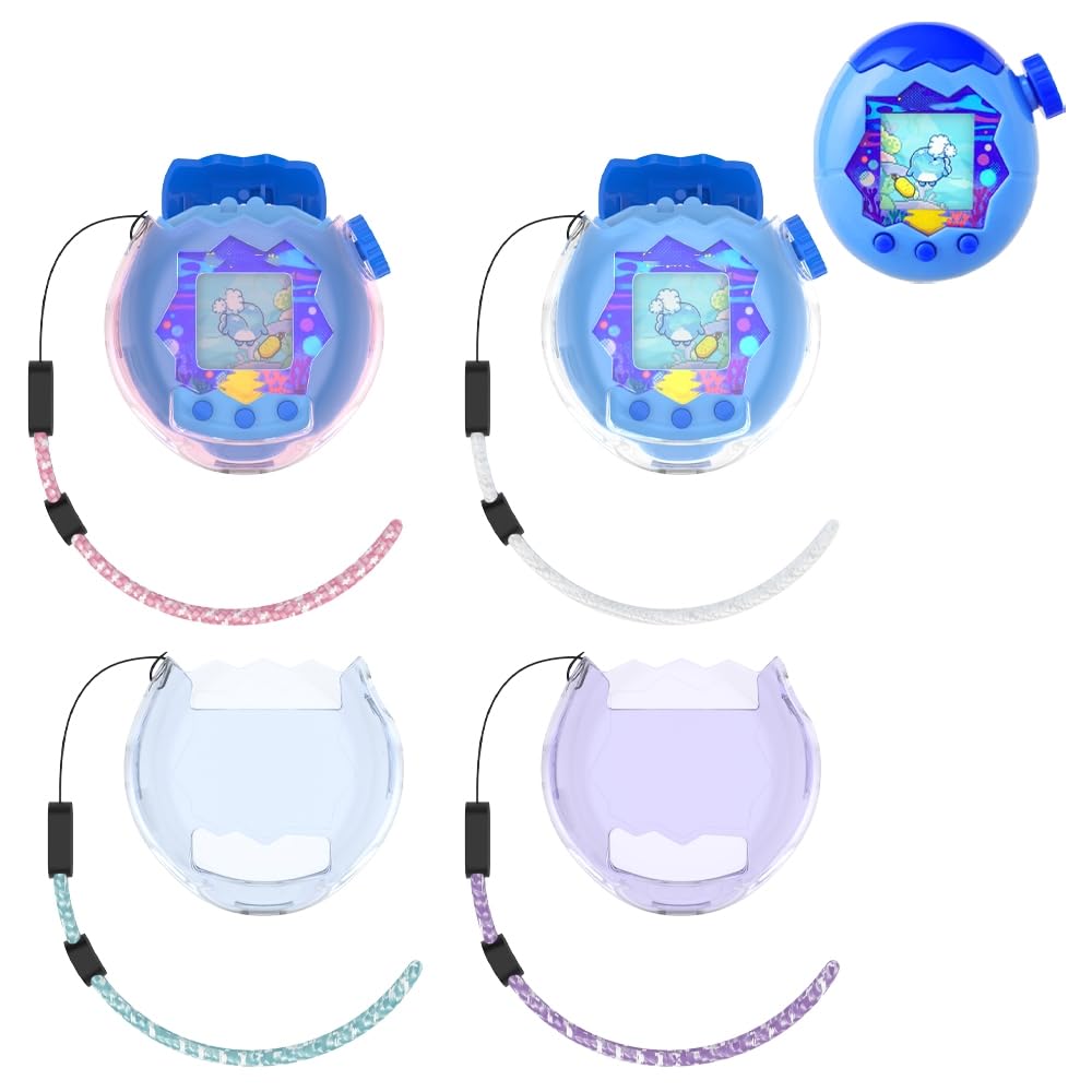 Funda Protectora Transparente Para Tamagotchi Paradise – Anticaídas De Policarbonato Con Cordón (Rosa Transparente)