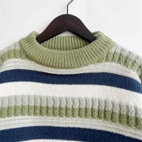 Womens Fashion Turtleneck Sweaters Oversized Knit Pullover Cable Chunky Long Sleeve Casual Striped Tops Fall Outfits3