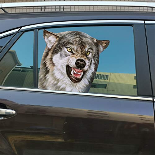 Senksll Wolf Car Window Cling Funny Car Sticker Window Decal For Vehicles Automotive Stickers(For Right Side) (Wolf) #TOP15