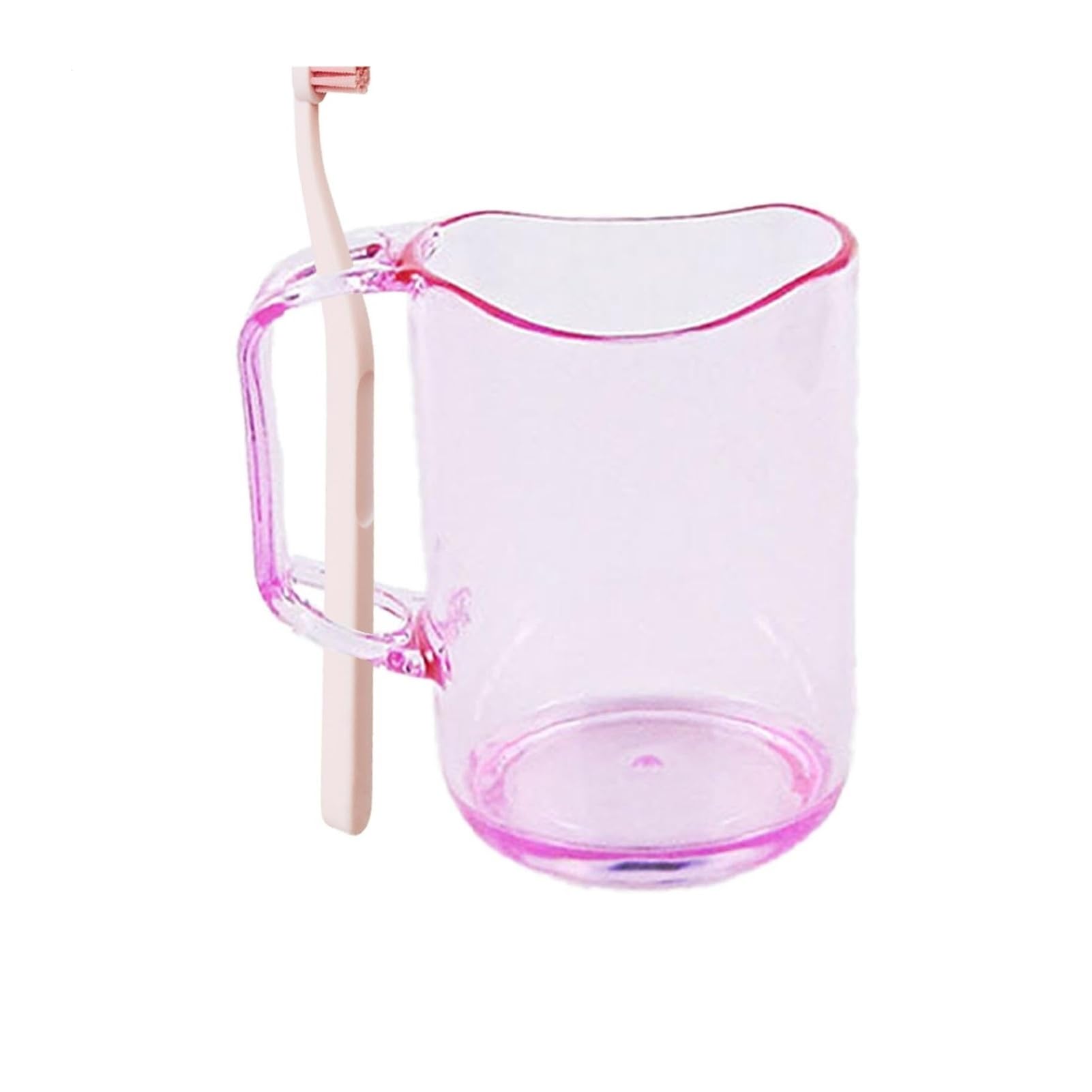 Tooth Brushing Holders Bathroom Tumbler Toothbrush Cup Transparent Holder Curved For Household Accessories Organizer(Pink)