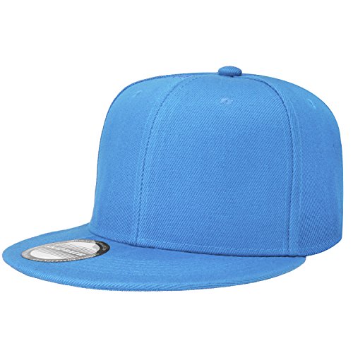 Image of Falari Classic Snapback Hat Cap Hip Hop Style Flat Bill Blank Solid Color Adjustable Size