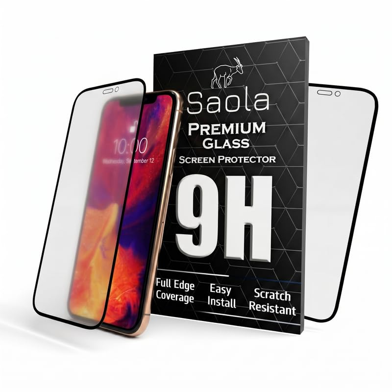 Image of Saola HD Matte Tempered Glass With 18H Hardness For Apple Iphone XS (Pack Of 2) with Hassle-less Installation Kit. Full screen Coverage. 5.8 inch