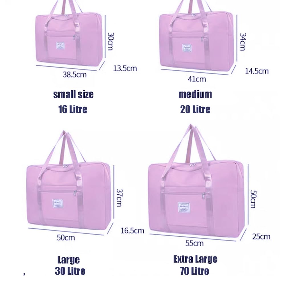 Borsa sportiva da viaggio, borsa da viaggio, set da 4 pezzi, da 16 l, fino a 70 l, borsa da palestra pieghevole, verde chiaro, Klein, mittel, groß, extra groß, Semplice e comodo