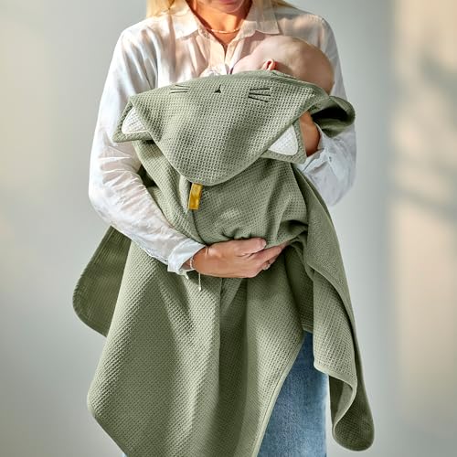 Serviette pour bébé avec capuche GULDVÄVARE un cadeau de naissance vert - 3