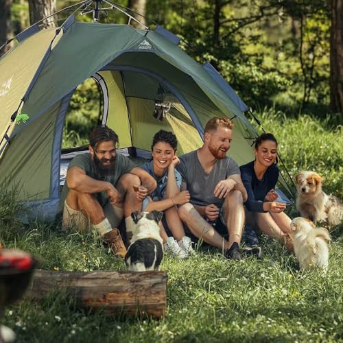 AGLORY 4 Person Pop Up Tent Portable Instant Automatic Tent Waterproof Windproof with Rainfly for Camping Family Traveling Hiking Picnicing image 6