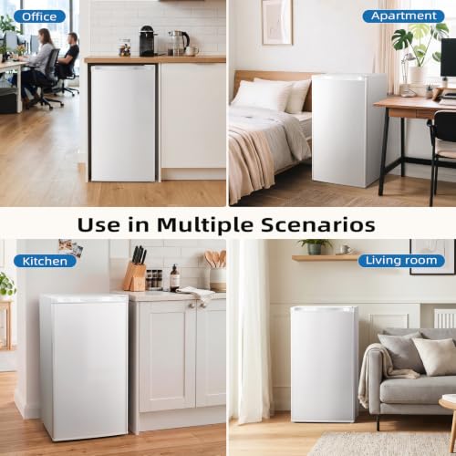 Image of Antarctic Star 3.2 Cu.Ft. Compact Refrigerator,Single Door Mini Fridge with Adjustable Thermostat,Low noise for Apartment,Dorm,Office,WHITE