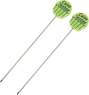 2pcs Stainless Steel Cake Tester Stick Reusable Comfortable to Hold Handle Baking Doneness Test Tools