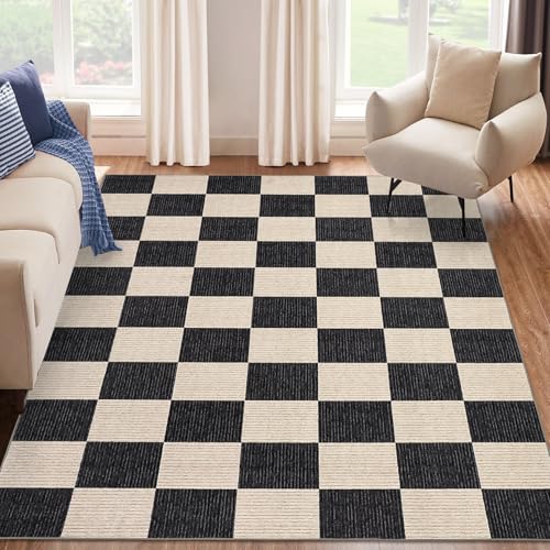 Garvee Modern Rug 5x7 Area Rugs for Living Room Washable Rugs, Black - image 3