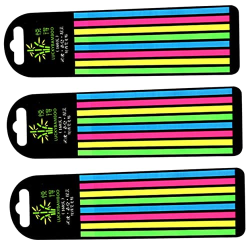 Operitacx 3 Schachteln Notizpapier Fluoreszierend Fluoreszierend Lesen Schulseite Notizzettel Haushalt Satz Dünne Büromarker Streifen Für Notizblock Farbig Klar Highlight Tragbar Cover