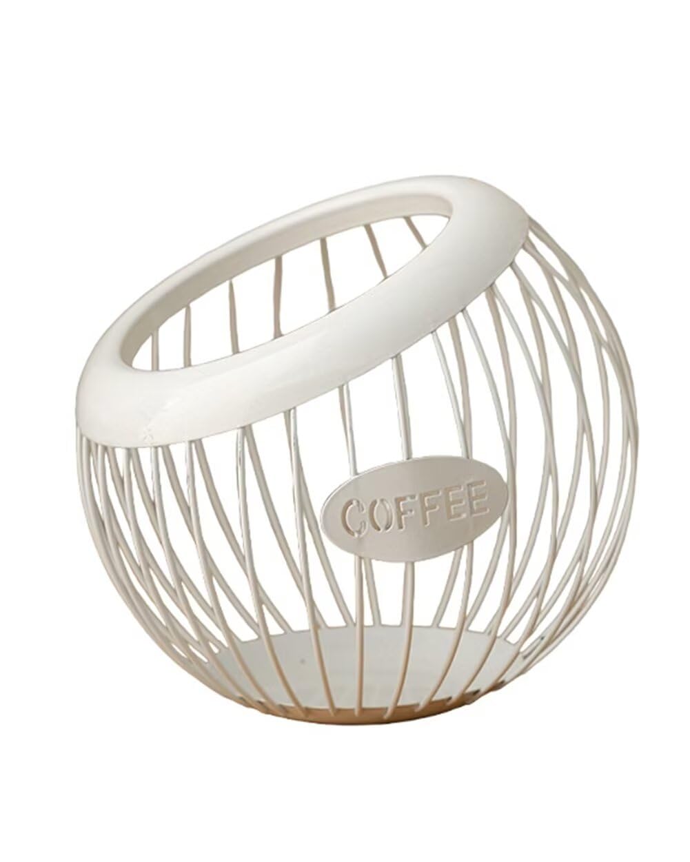 Coffee Pod Holder Large Capacity Coffee Pod Storage Metal Kitchen Countertop Organizer for Home Office White A
