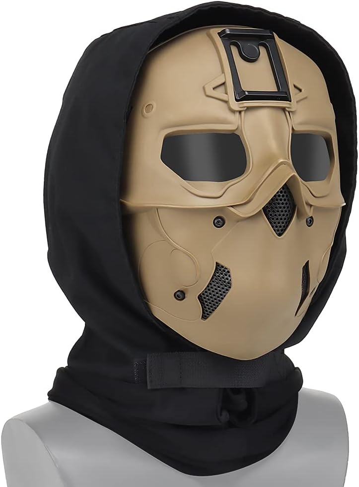 Tactical Full Face Breathable Wild Mask Airsoft Mask Adapter Base with Headgear for Halloween Paintball Movie Props