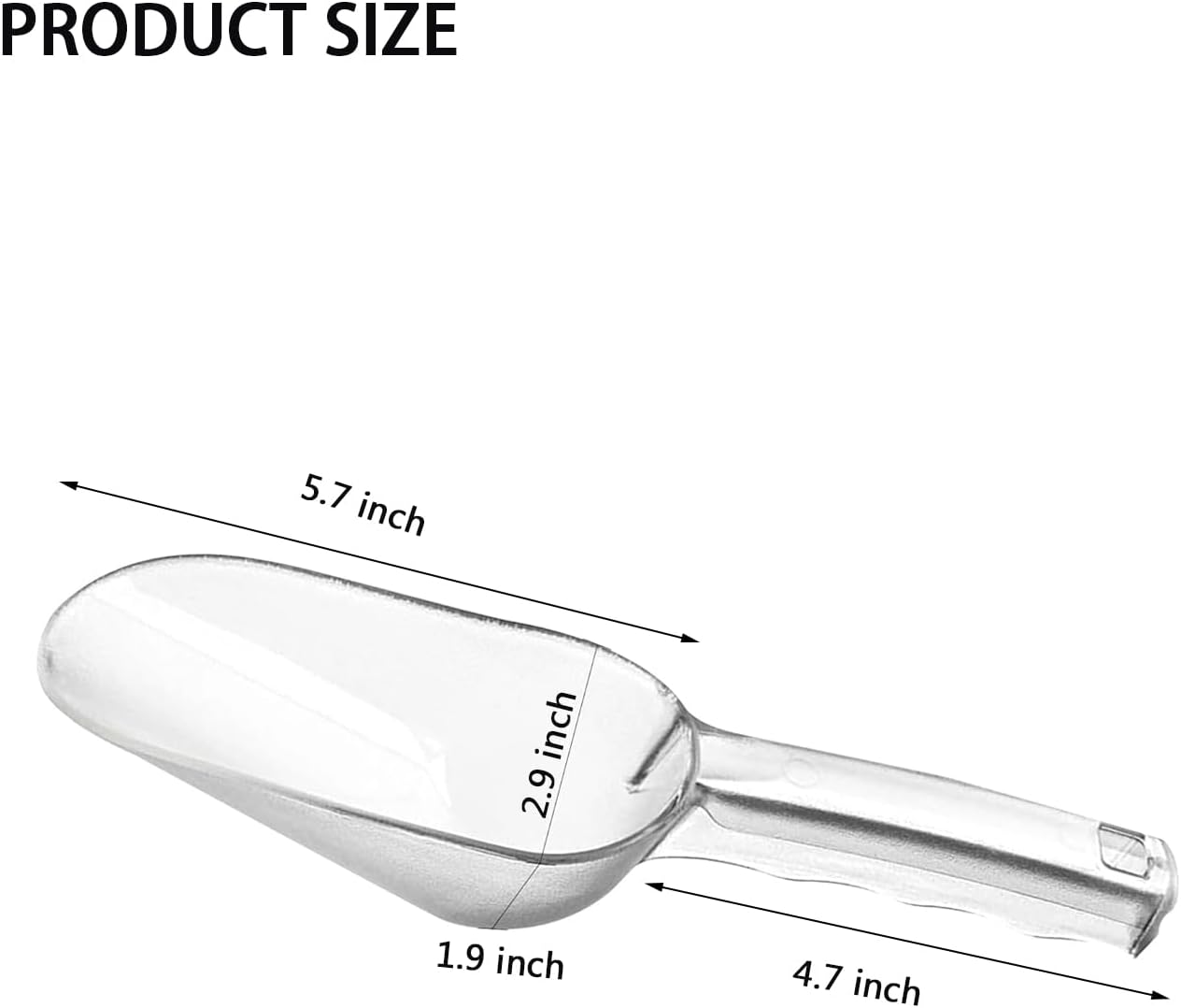 12oz Plastic Ice Scoop for Freezer,Ice Make, Bar & Kitchen Use, 1-Pk