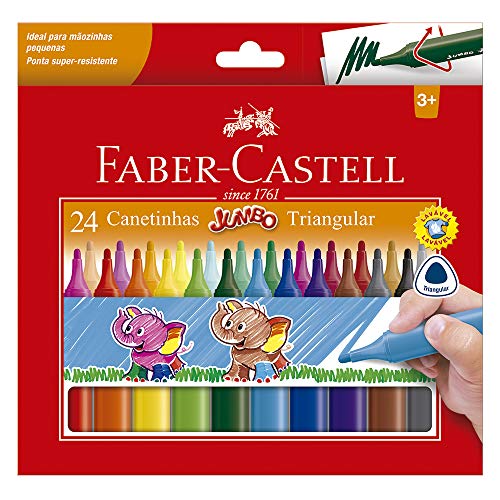 Canetinha Hidrográfica, Faber-Castell, Jumbo, 15.0224J, 24 Cores