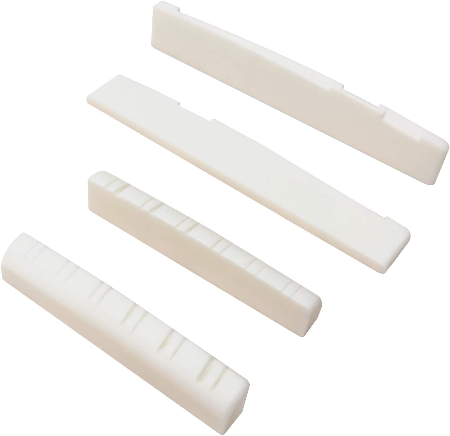 2 Sets 12-String Guitar Bridge Saddle and Nut,Real Bone Parts for Acoustic Guitar Replacement