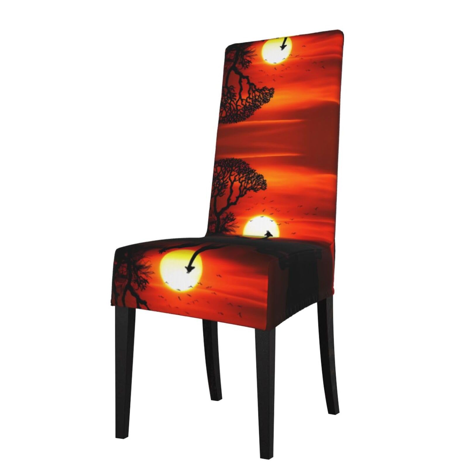 YYHWHJDE Natural sunset giraffe Prints Protection Cover for Dining Chair – Stretchable Slipcovers for a Refreshing Dining Room Makeover