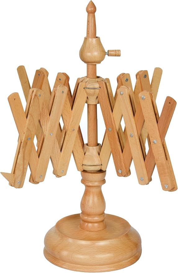 Avvolgitore di palline di filato in legno - Avvolgitore di bobine di filato per maglieria e uncinetto fatto a mano - Plettri per ombrello Filato Swift (Off-white, Swift)