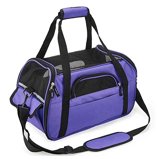 HAPPY HACHI Transportín para Perros Portador Gatos Mascota Bolsa Malla Transpirable para Viaje Bolso Hombro(M, Morado)