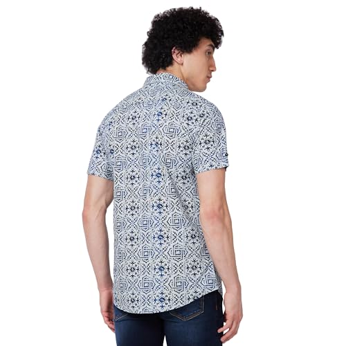 Image of Spykar Men's Regular Fit N /A Half Sleeve Printed Casual Shirts