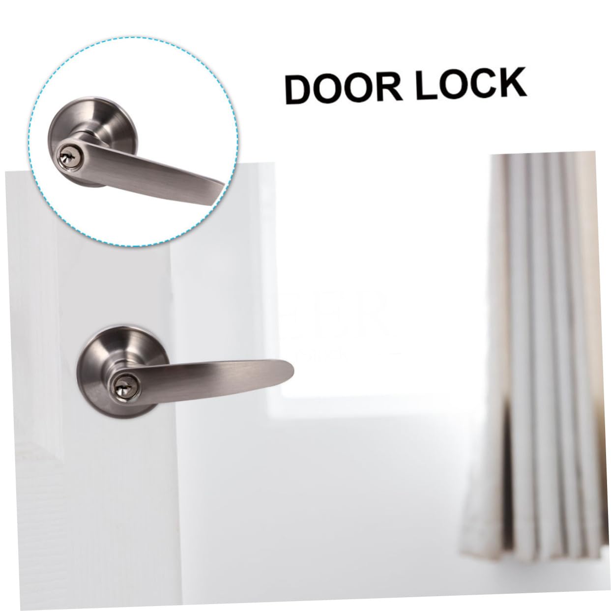 Serrure de Porte Intérieure Résistante la Rouille et Anti-effraction Barre de Verrouillage en Alliage de Zinc Argenté pour Salle de Bain ou Chambre D'garçon et Filles