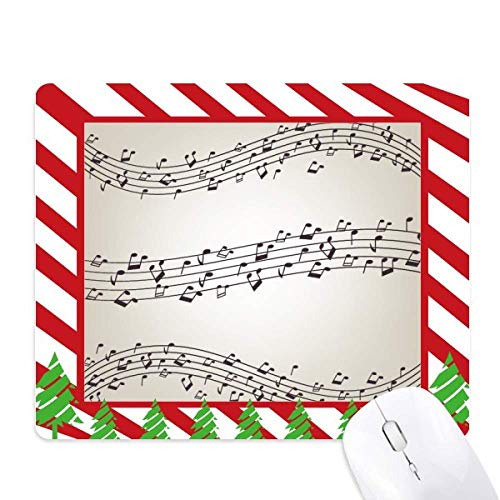 Tapis de souris de musique noire et canne de Noël pour le télétravail