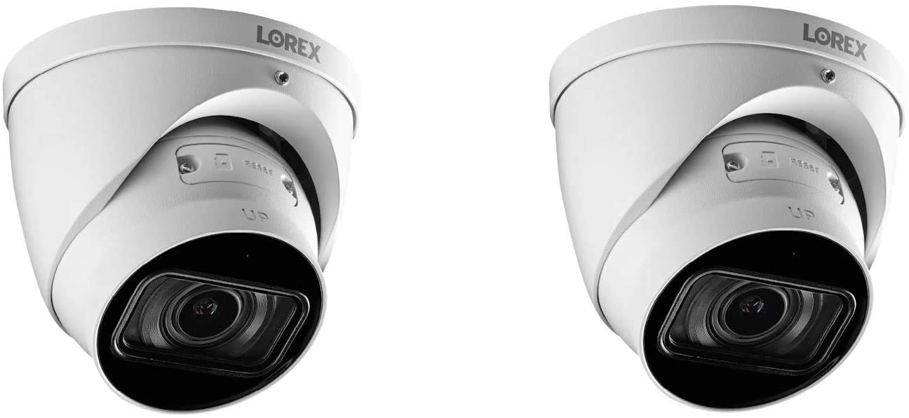 Lorex4K (8MP) Motorized Varifocal Smart IP Dome Security Camera with Listen-in Audio and Real-Time 30FPS Recording - White (2-Pack)
