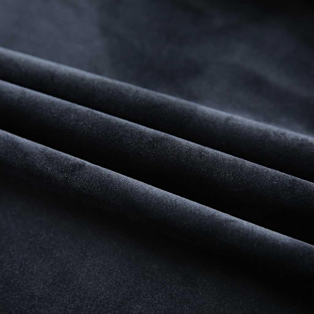 Juego de 2 cortinas opacas de terciopelo, con ganchos de metal para dormitorio y salón, elegantes cortinas de terciopelo negro, 140 x 245 cm