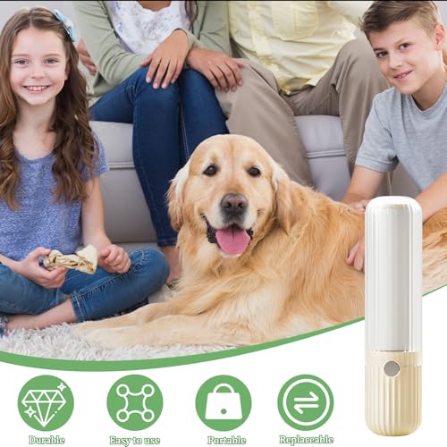 Fusselrolle für unterwegs Wiederverwendbar Fusselrollen Inklusive 6 Mini Nachfüllpacks 1 Abroller Tierhaarentferner Flusenentferner für Kleidung Sofa Tierhaare Cremig gelb