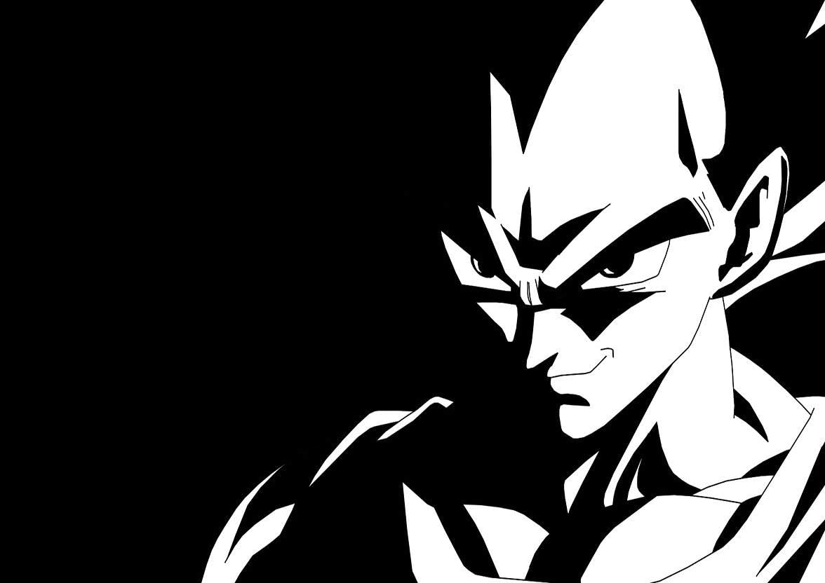 Poster Drangon Ball Z Super Vegeta Noir et Blanc Manga Art Mural A4 Amazon.fr Cuisine et Maison
