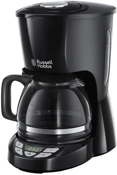 Russell Hobbs Cafetière filtre [Programmable, Technologie WhirlTech pour extraction & arôme optimaux] Textures (10 tasses, verseuse en verre 1,25L, plaque chaude, auto-off) 22620-56