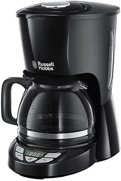 Russell Hobbs Macchina Caffè Americano - Timer Digitale, Con Filtro per Estrazione e Aroma Ottimali - Max 10 tazze; Caraffa in Vetro da 1.25 L; Piastra riscaldante; Antigoccia; TexturePlus 22620-56